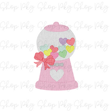 Load image into Gallery viewer, Embroidered Heart Gumball Machine with Bow
