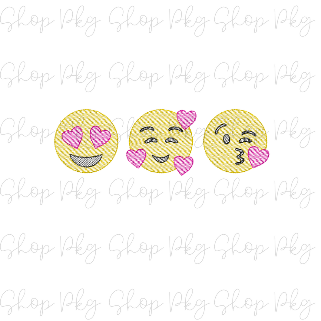 Embroidered Set of Love Emojis