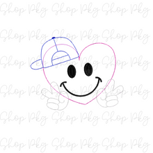 Load image into Gallery viewer, Bean Stitch Applique Heart in a Hat
