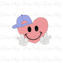 Load image into Gallery viewer, Embroidered Heart in a Hat Peace Hands
