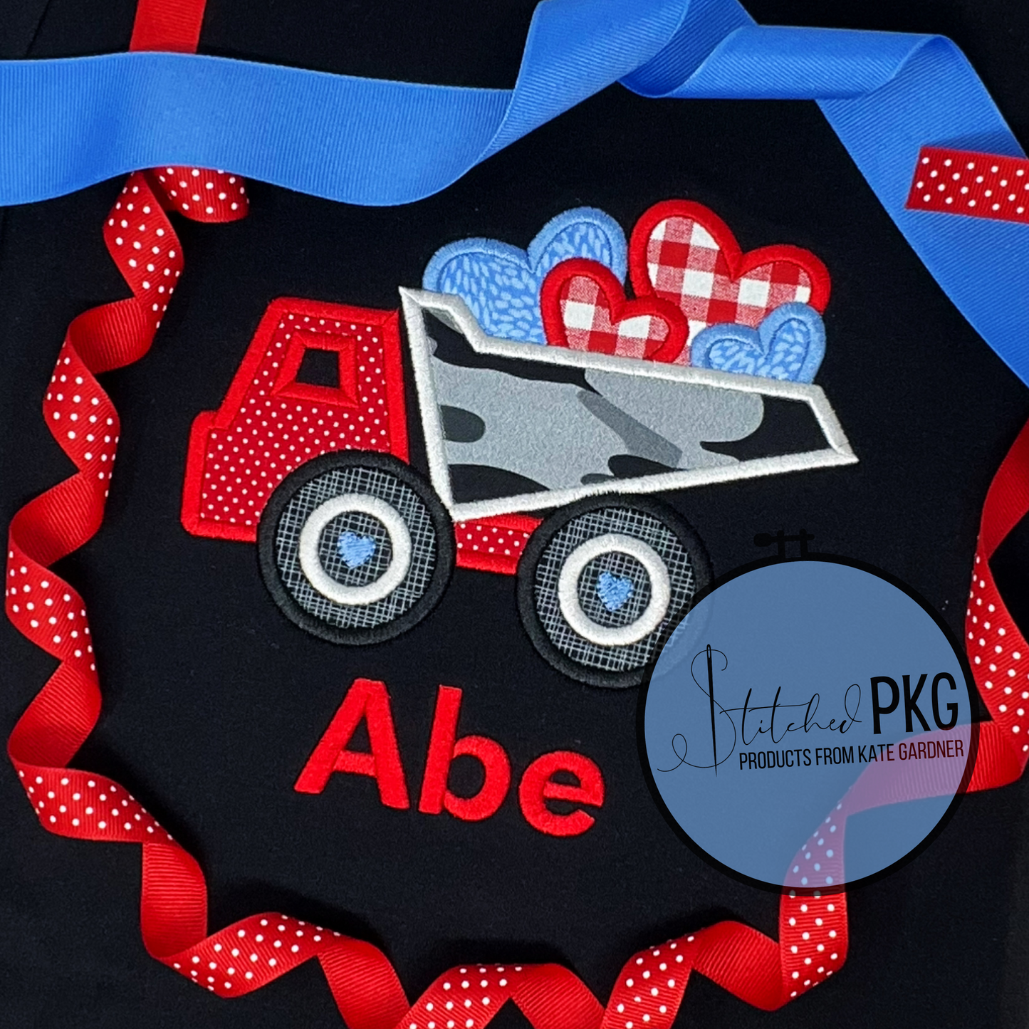 Dump Truck of Hearts Applique