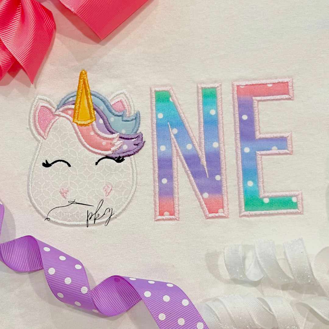 ONE Unicorn Birthday Applique