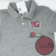 Load image into Gallery viewer, Football Embroidered Monogram Polo
