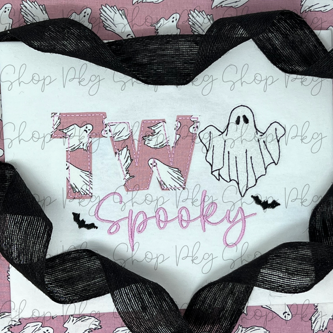 Pink Two Spooky Birthday Shirt