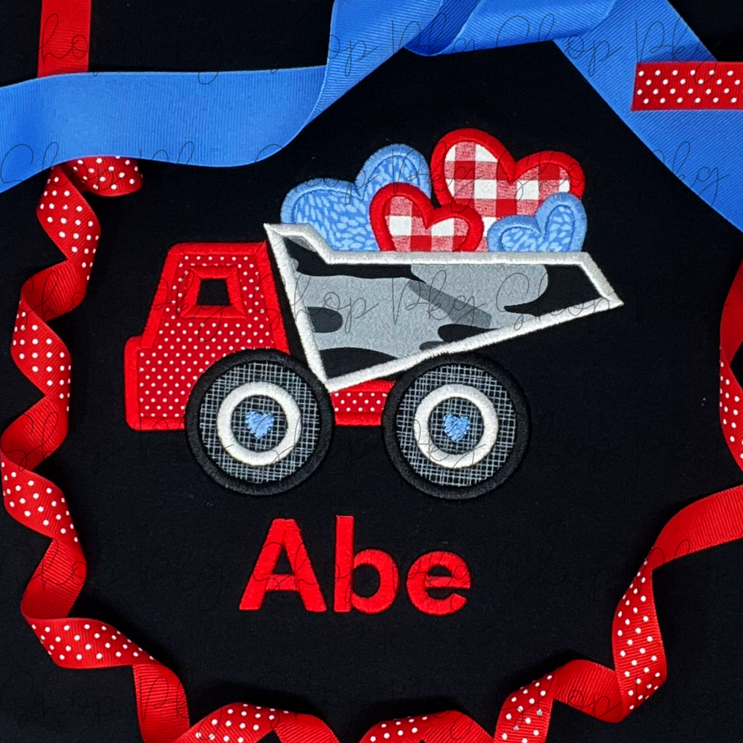 Dump Truck of Hearts Applique