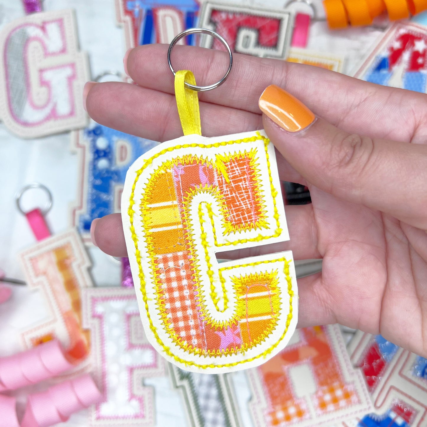 Patchwork Letter Keychain