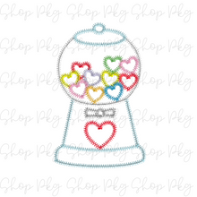 Load image into Gallery viewer, Zig Zag Applique Heart Gumball Machine
