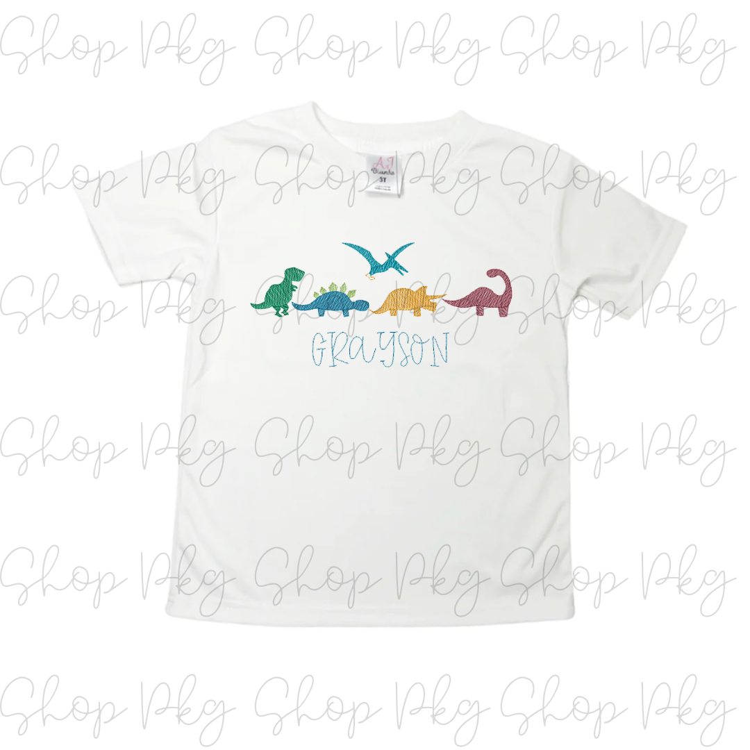 Dinosaur Lineup Embroidery