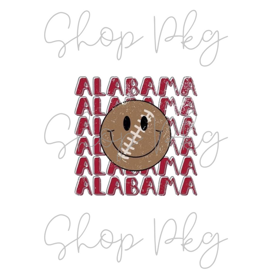 Alabama Stacked Football Smiley