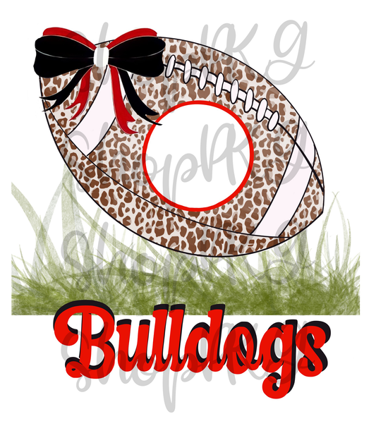 Animal Print Monogram Football in Grass