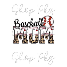 Load image into Gallery viewer, Baseball Mom Leopard Baseball Split Letters
