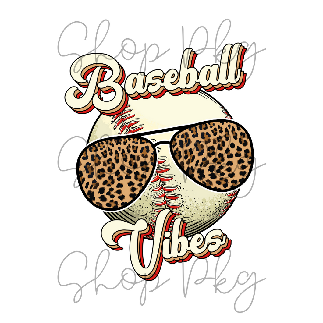 Baseball Vibes Leopard Aviators