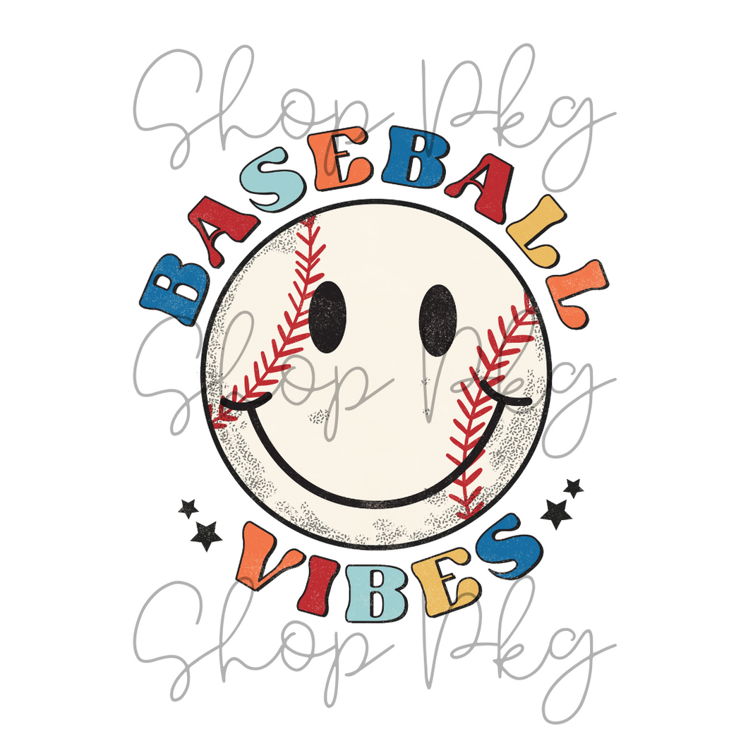 Baseball Vibes Smiley