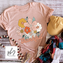 Load image into Gallery viewer, Be Thankful Floral Graphic Tee
