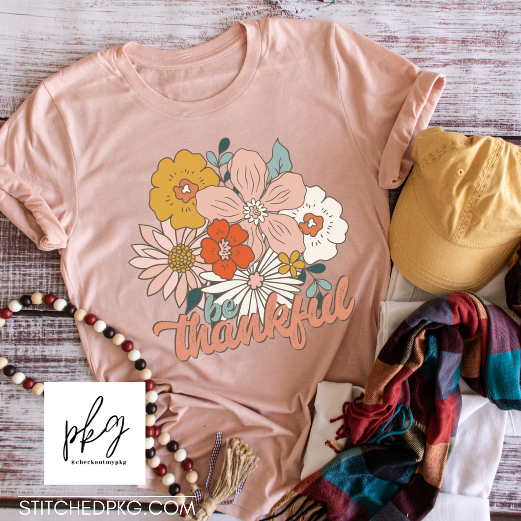 Be Thankful Floral Graphic Tee