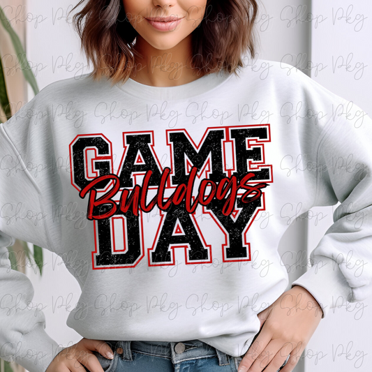 Bold Game Day Bulldogs Graphic Tee