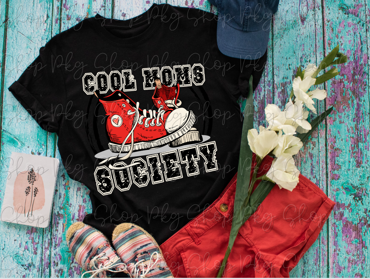 Cool Moms Society Red High Top Graphic Tee