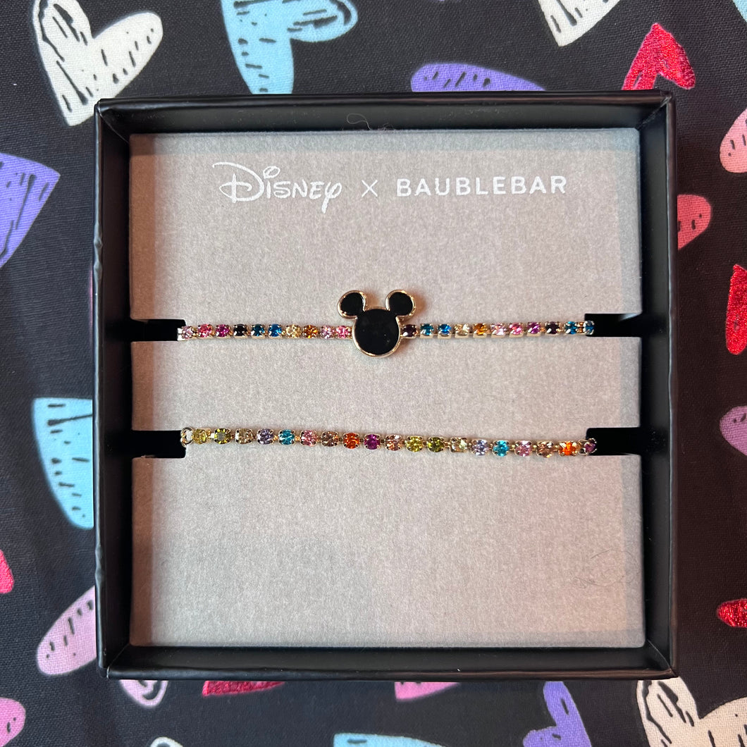 Mickey Mouse Multi Color Rhinestone Bracelet Set