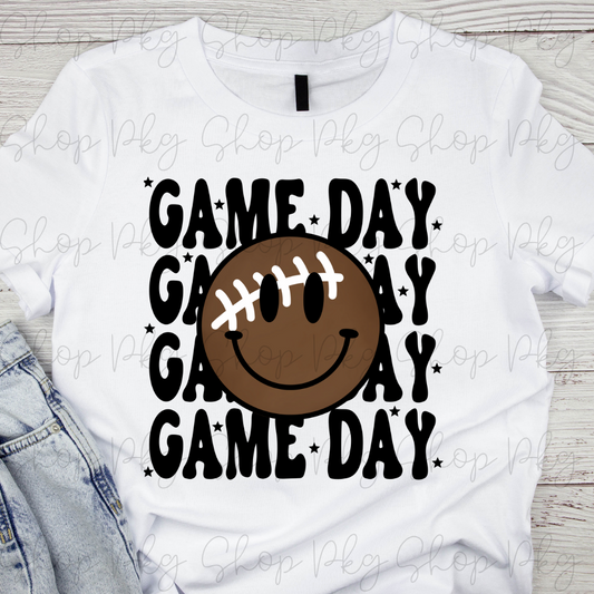 Gameday Stacked Smiley Football Graphic