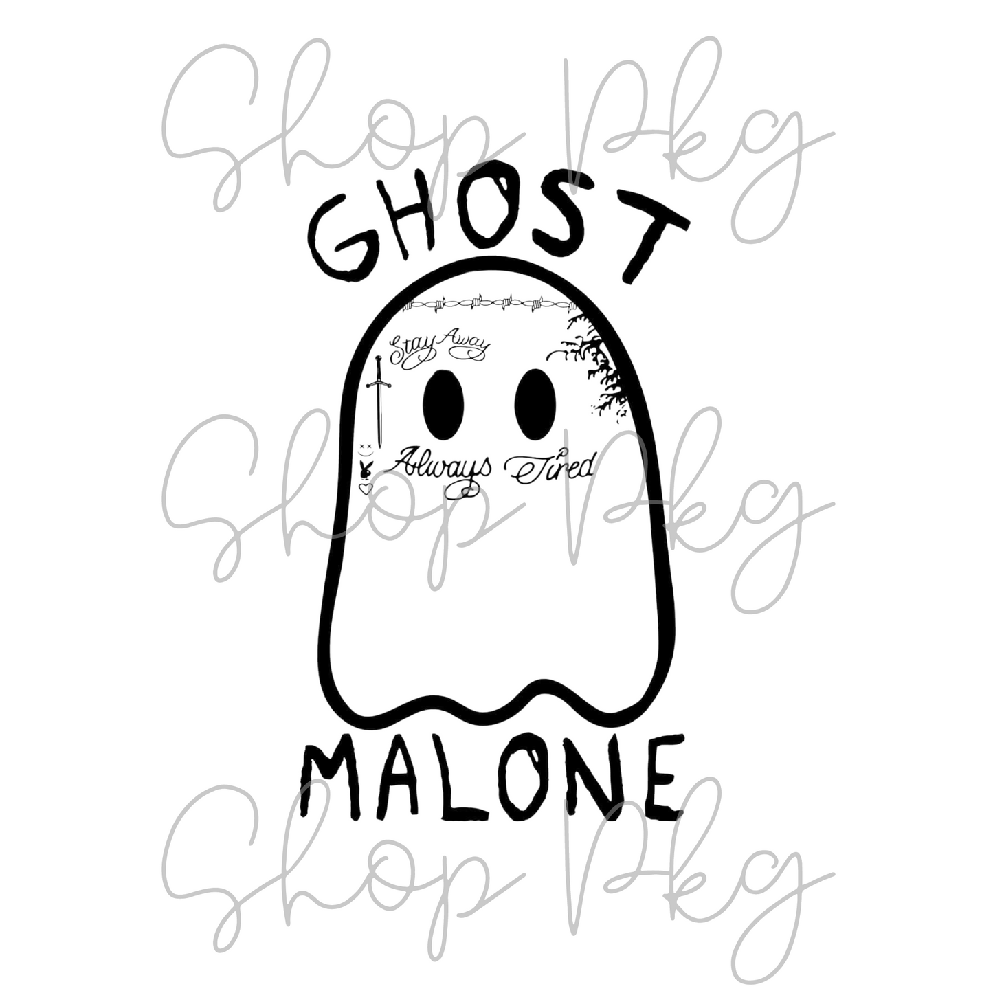 Ghost Malone Tattoo Drawing