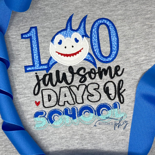 100 Jawsome Days of School Applique