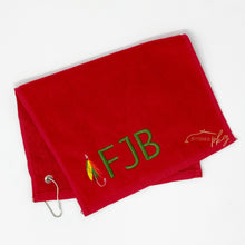 Load image into Gallery viewer, Fishing Themed Monogrammed Grommet Towel
