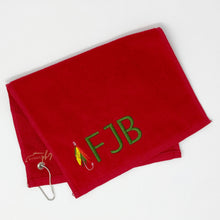 Load image into Gallery viewer, Fishing Themed Monogrammed Grommet Towel
