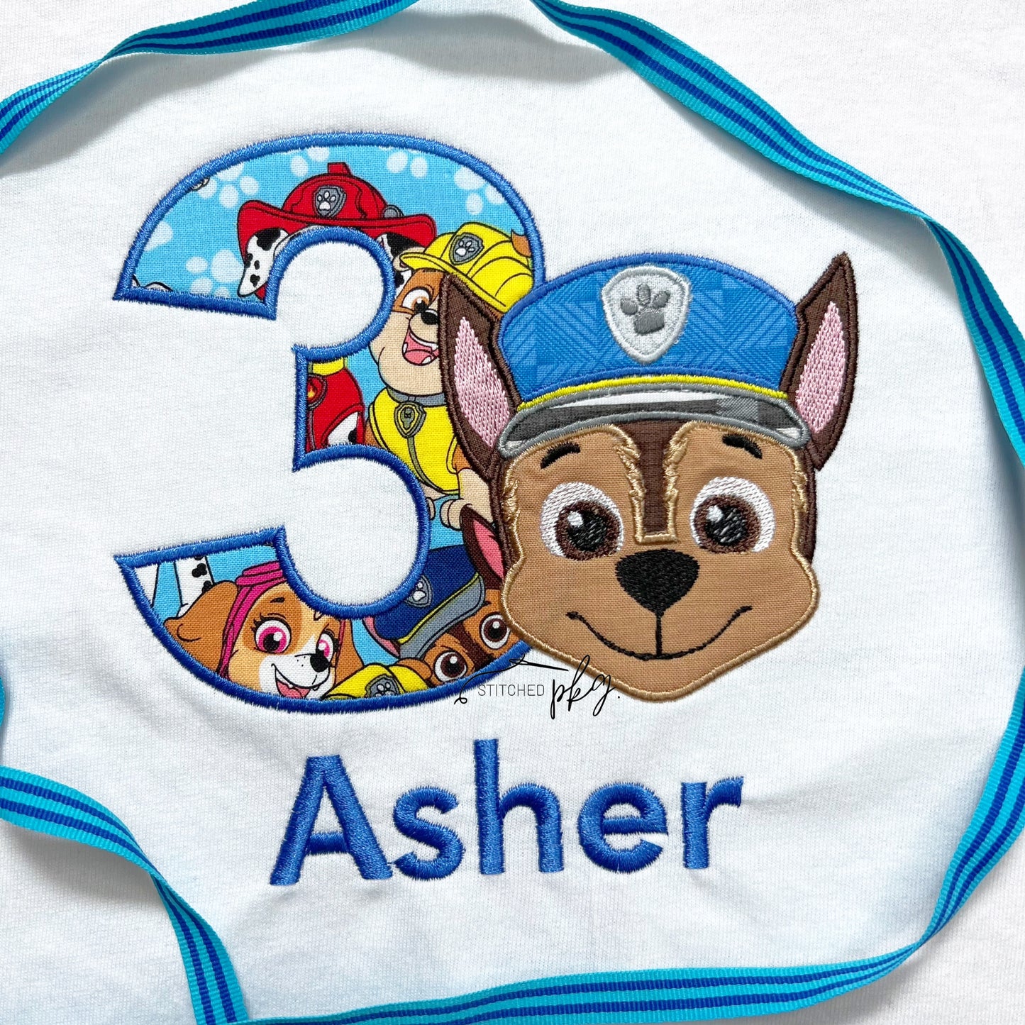 Chase Pup Gang Birthday Applique