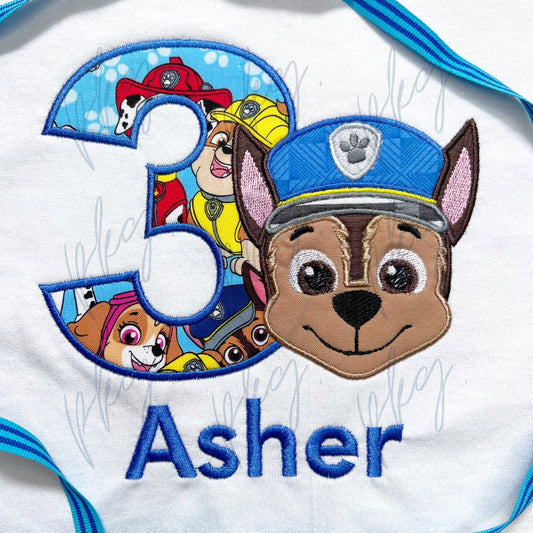 Chase Pup Gang Birthday Applique