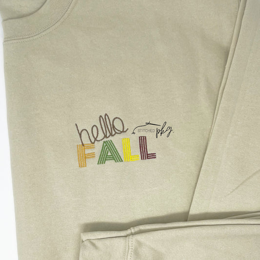 Hello Fall Embroidered Sweatshirt