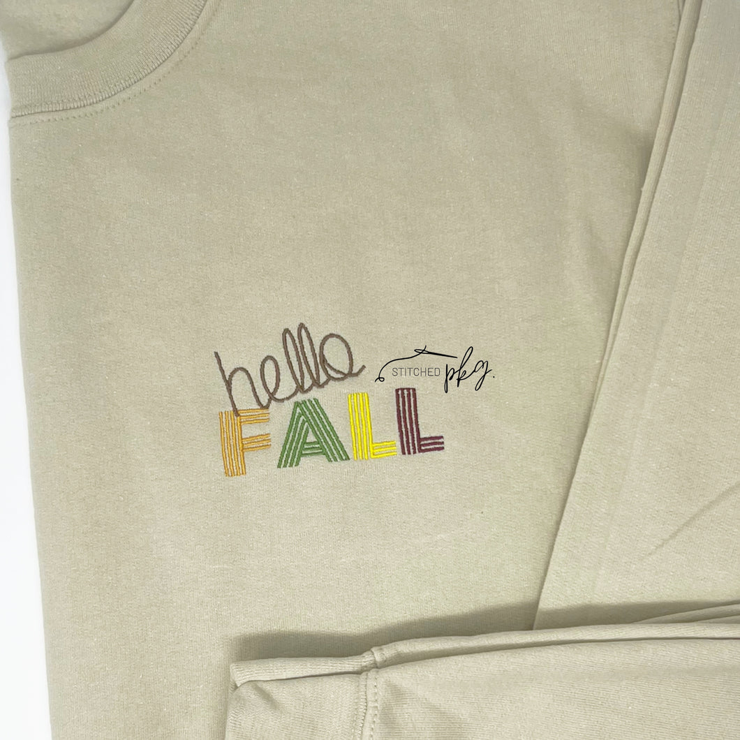 Hello Fall Embroidered Sweatshirt