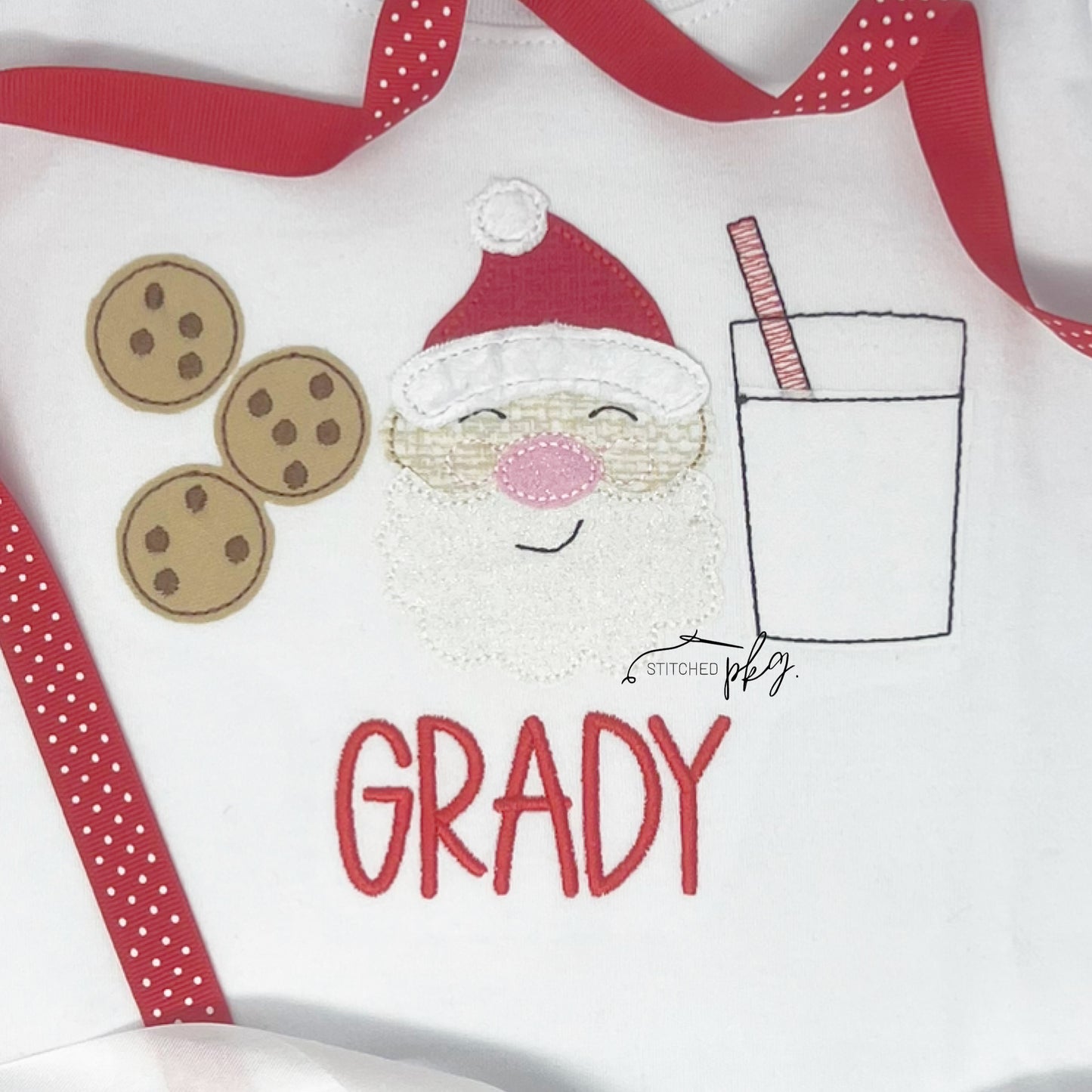 Santa Milk and Cookies Applique Shirt