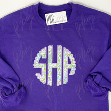 Load image into Gallery viewer, Scallop Floral Monogrammed Sweatshirt
