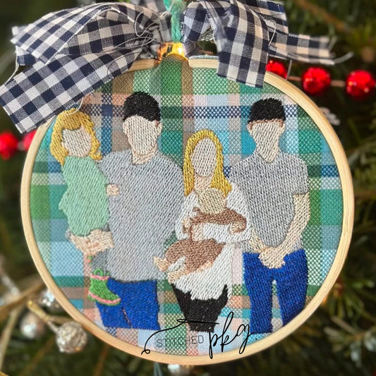 Custom Outline Hoop Christmas Ornament