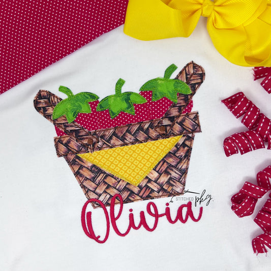 Strawberry Basket Applique