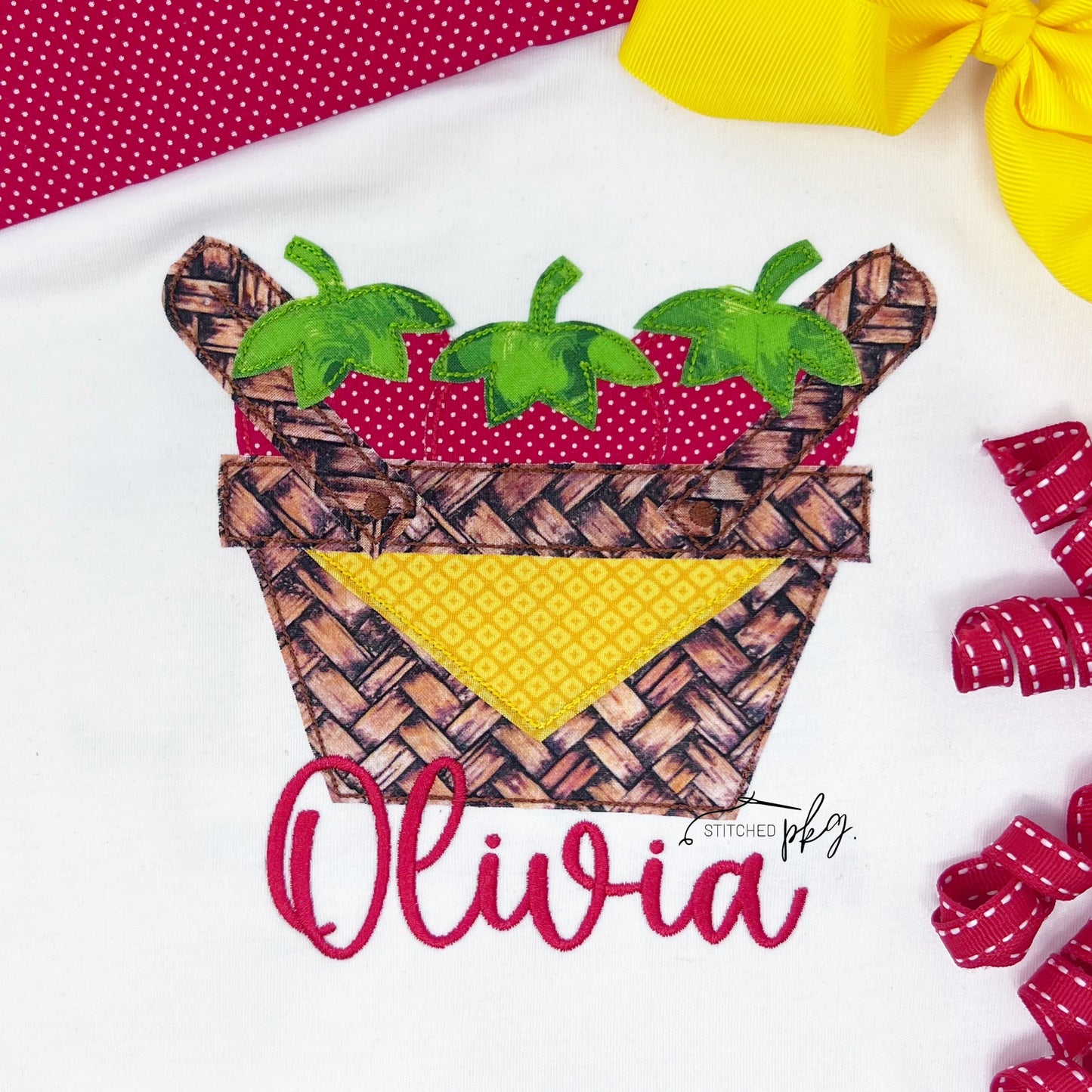 Strawberry Basket Applique