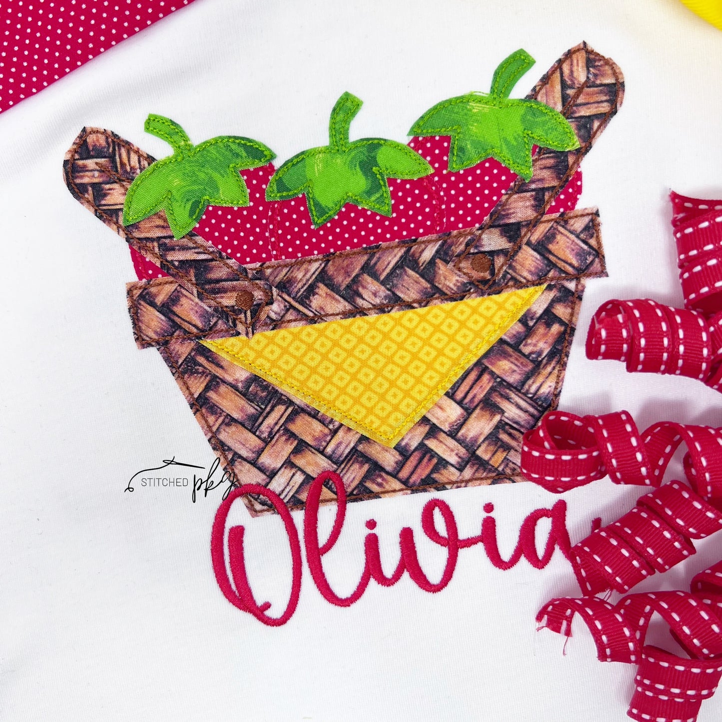 Strawberry Basket Applique