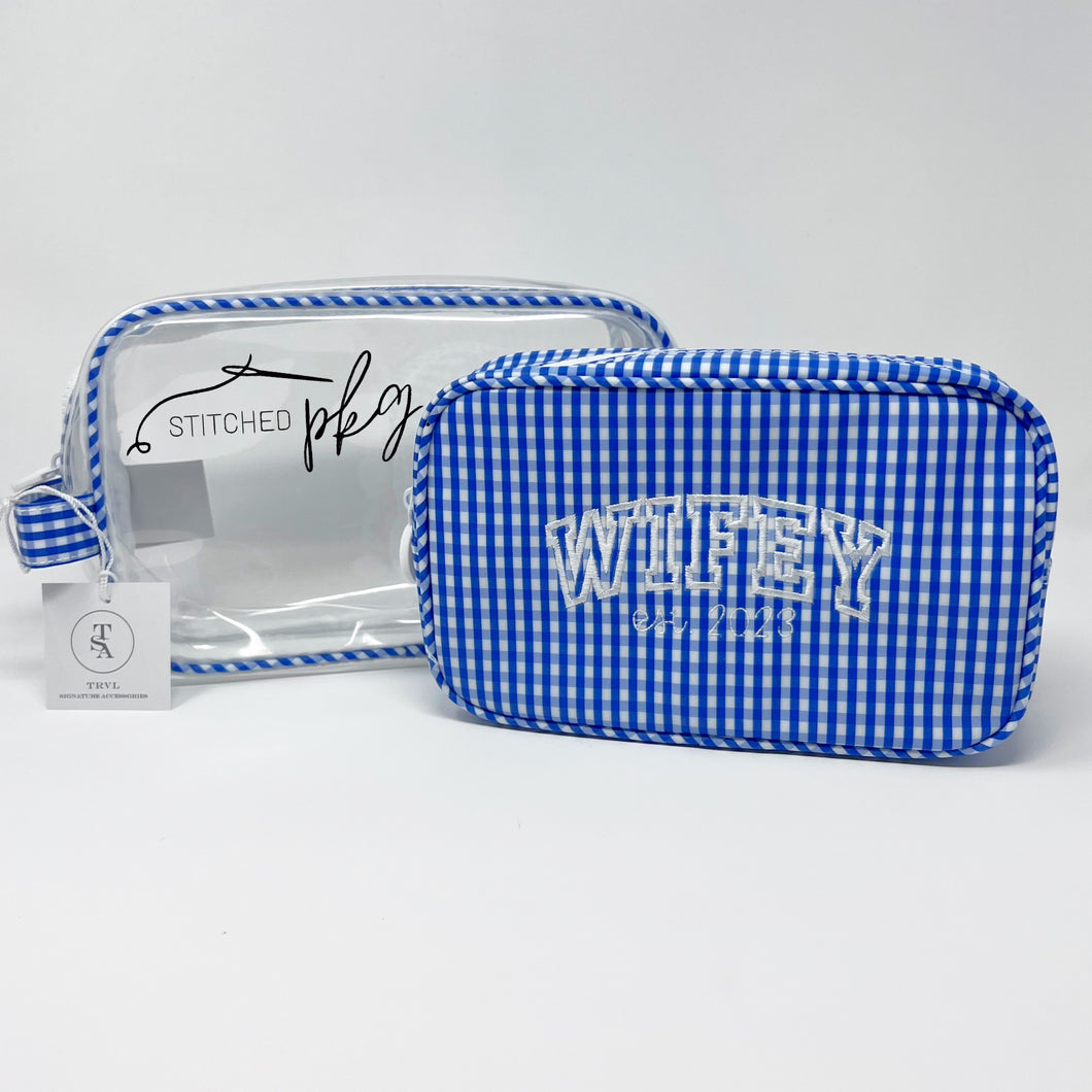 TRVL Design Duo Clear Blue Gingham Tote WIFEY 2023