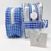 Load image into Gallery viewer, TRVL Design Duo Clear Blue Gingham Tote WIFEY 2023
