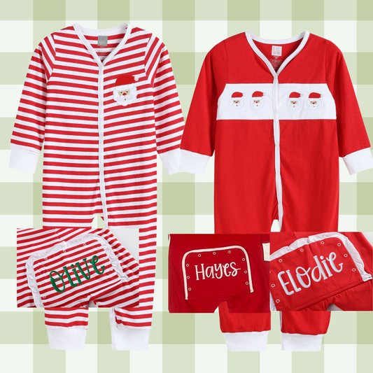 Christmas Flap Pajamas with Embroidered Bottom