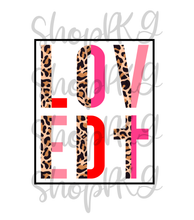 Load image into Gallery viewer, Loved Cross Split Letters Leopard
