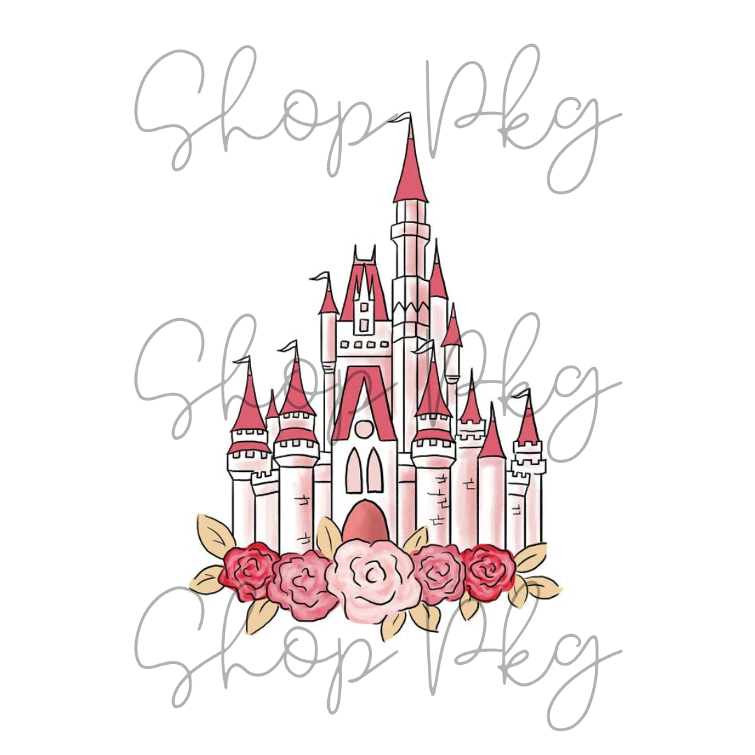 Rose Floral Magical Castle