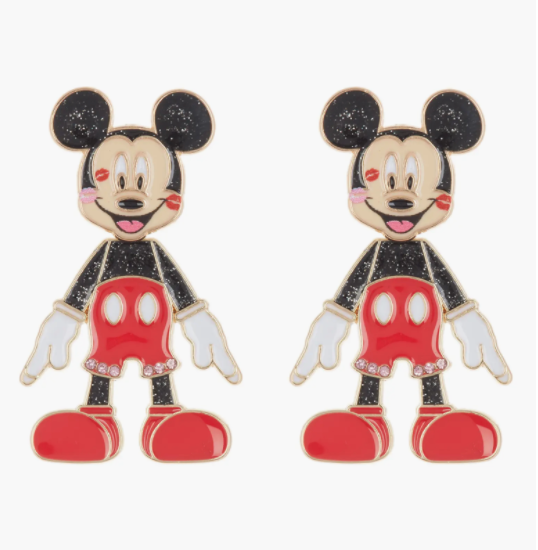 Mickey Dangle Earrings Kisses on Face