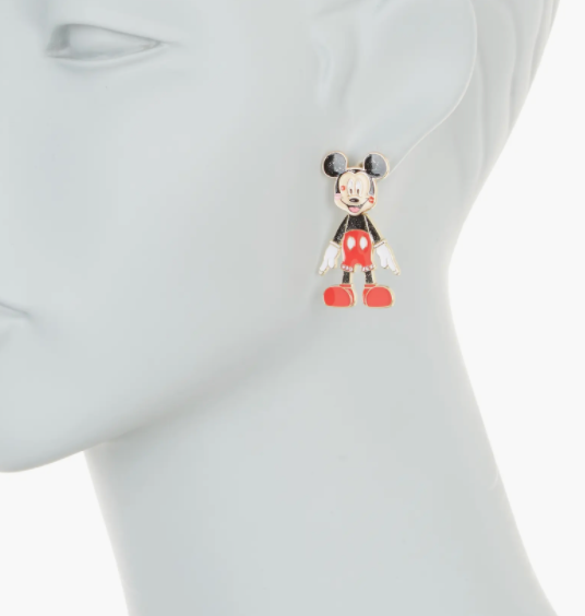 Mickey Dangle Earrings Kisses on Face