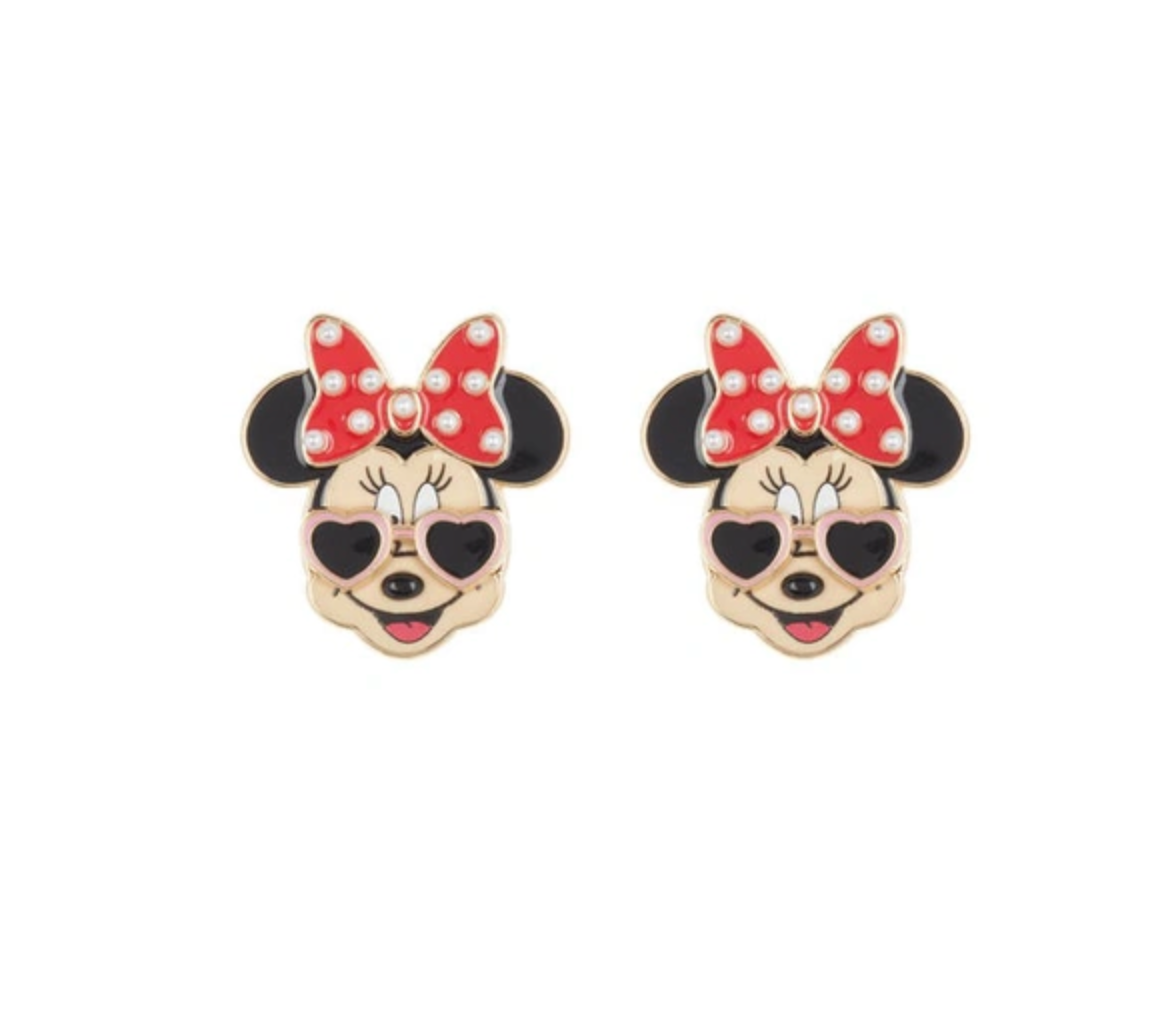 Minnie Mouse Heart Sunglasses Drop Earrings