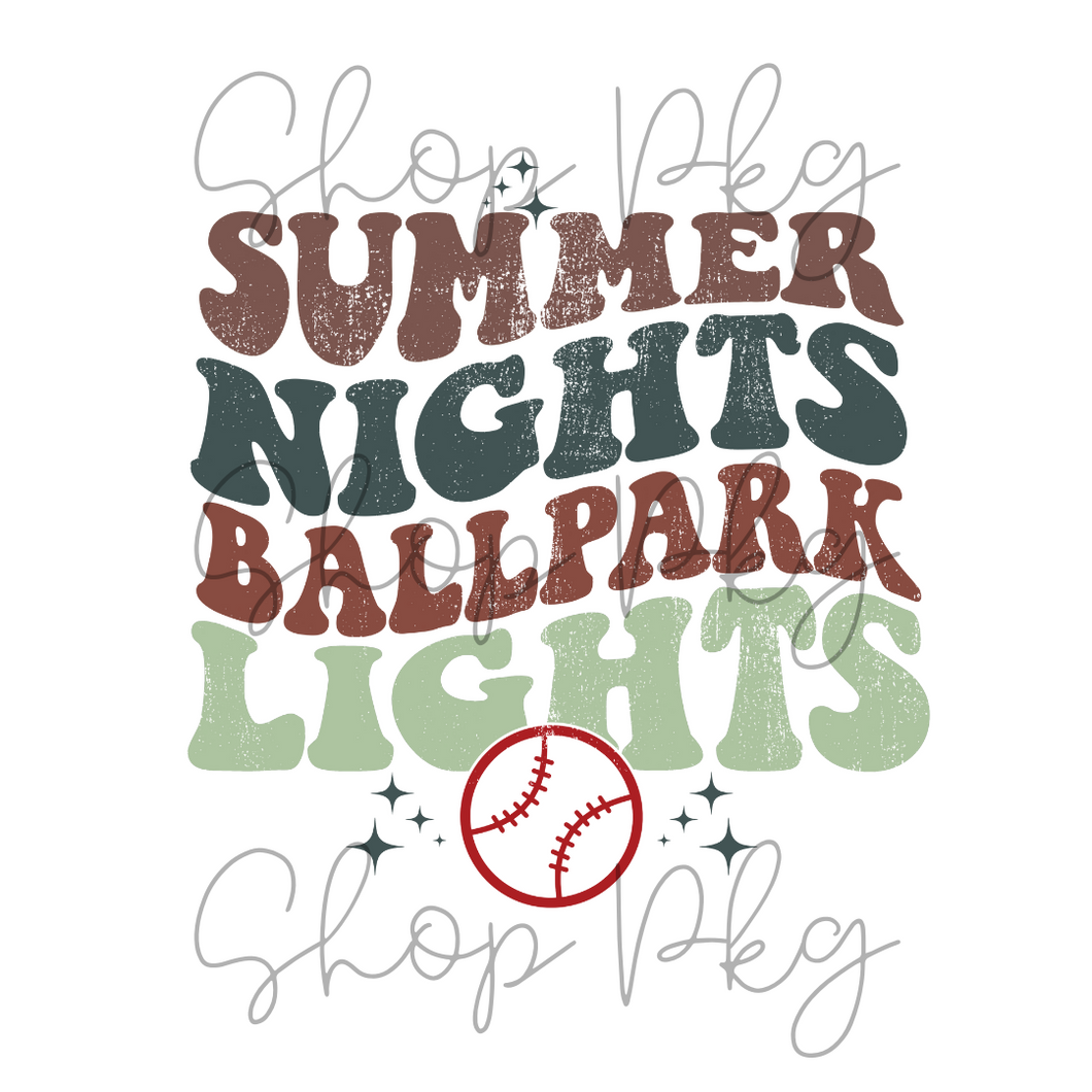 Summer Nights Ballpark Lights Groovy Font