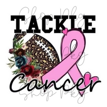 Load image into Gallery viewer, Tackle Cancer Floral Leopard Football
