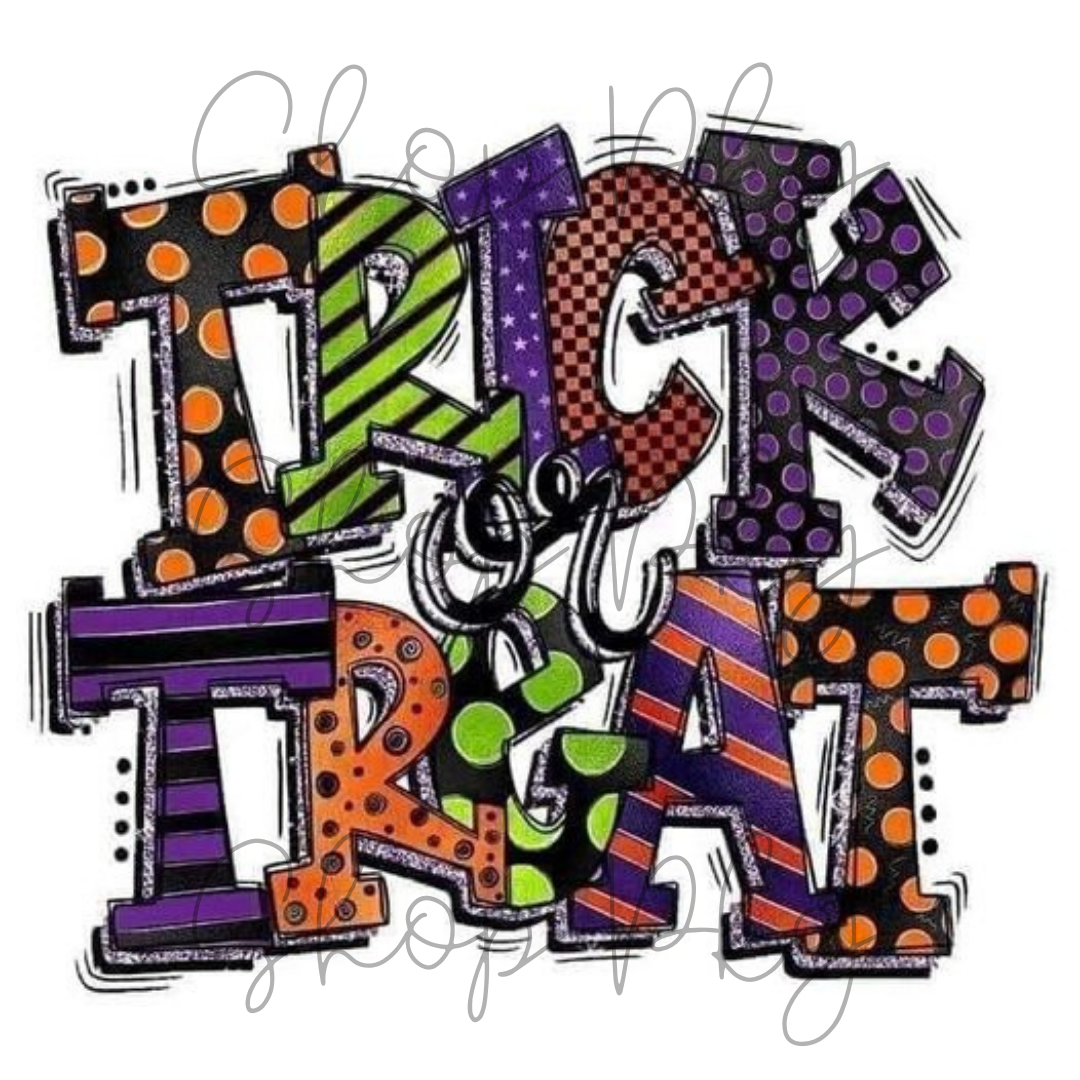 Trick or Treat Doodle Letters