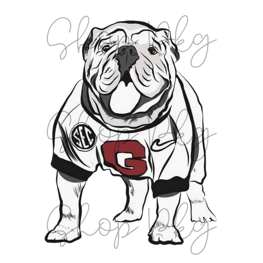 UGA Dog Handdrawn