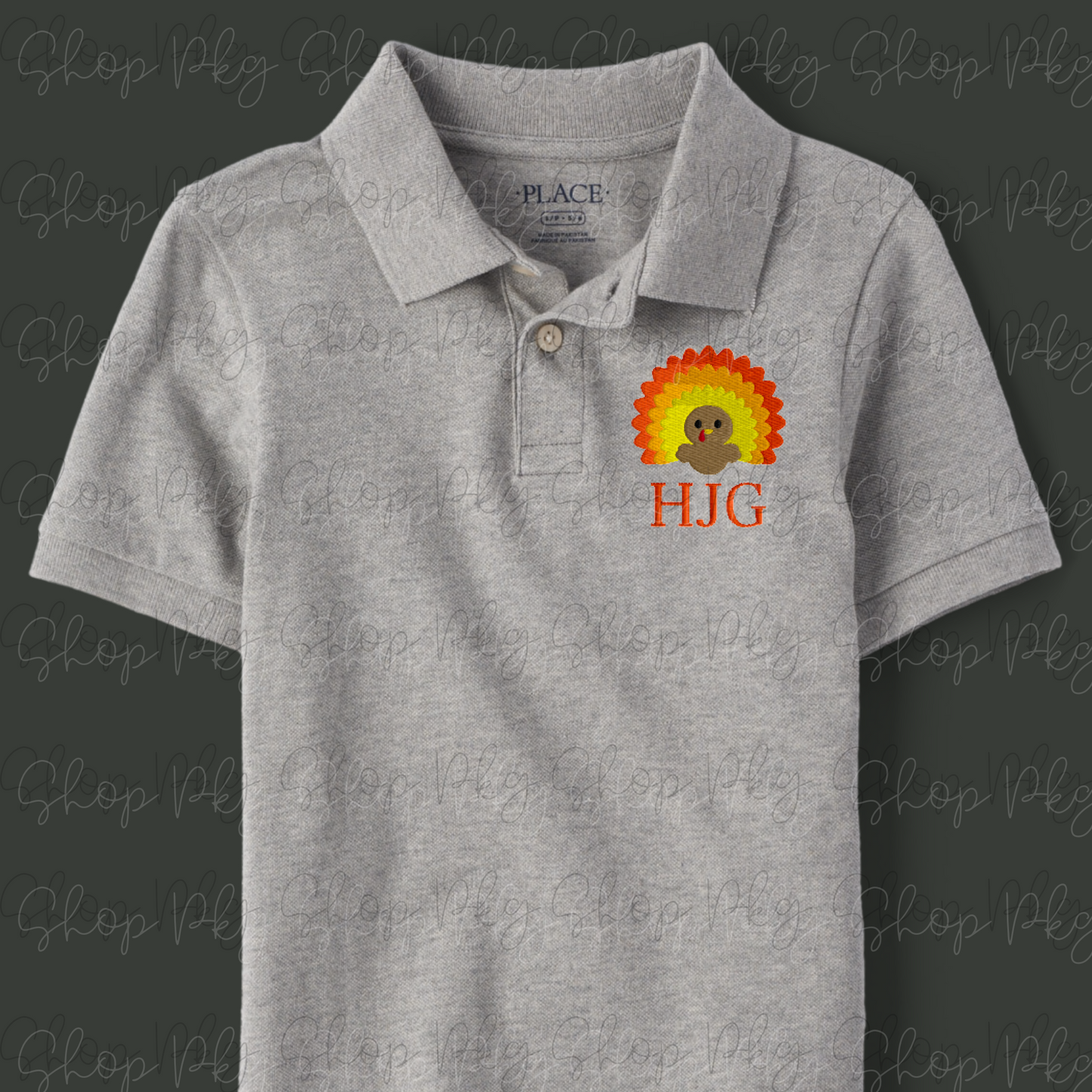 Embroidered Turkey Polo Left Chest